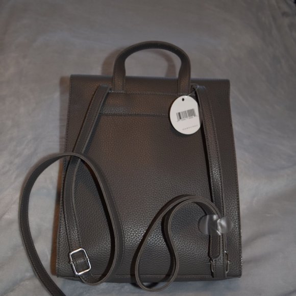 Faux Leather Backpack/purse NWT Grey - Picture 2 of 2